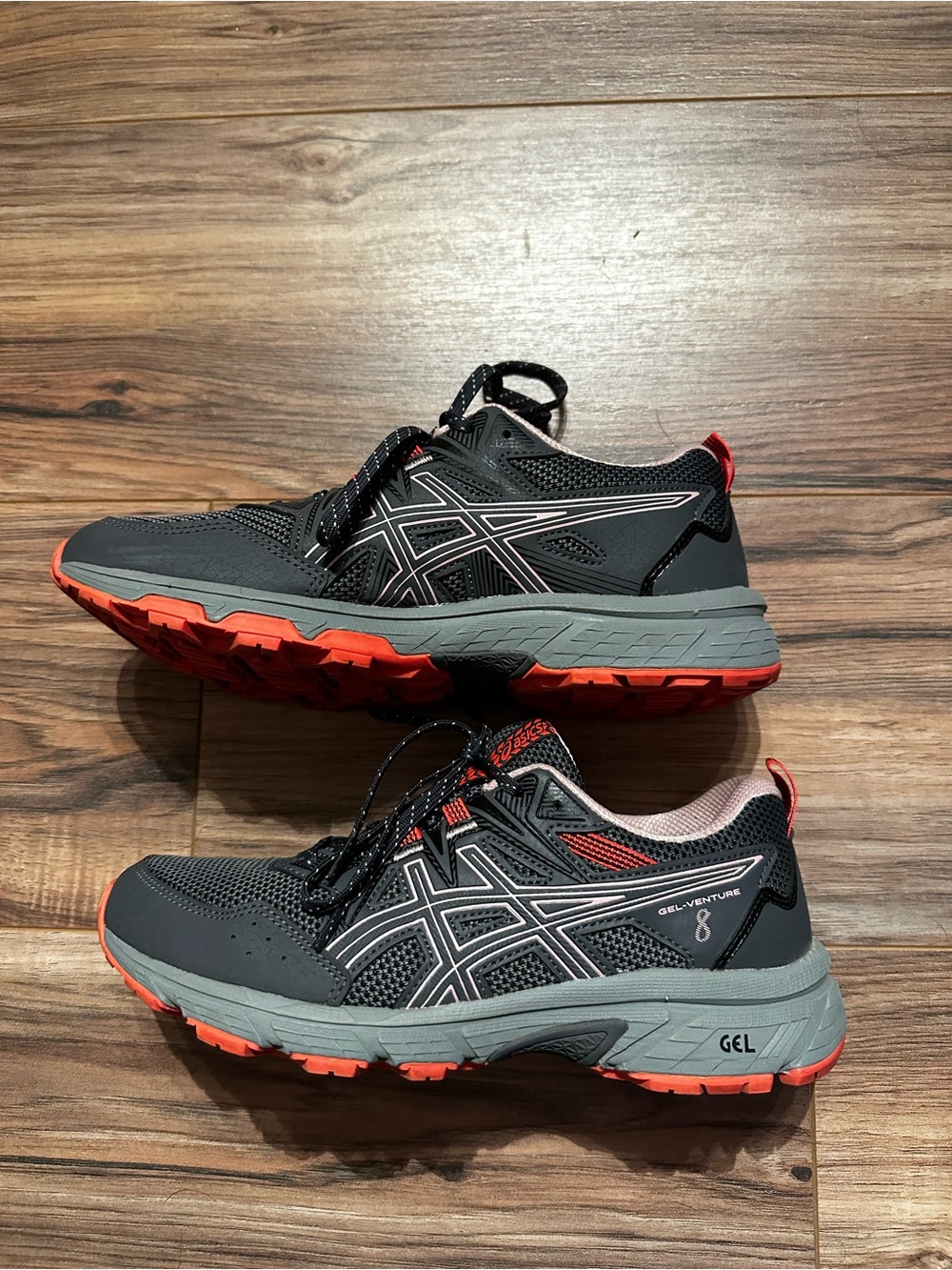 ASICS Women’s  GEL-Venture Trail Running Shoes - Grey with coral/pink accents
